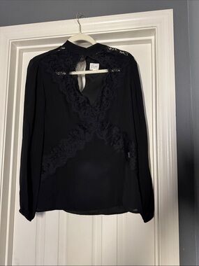 CAMI NYC Black Lace Overlay Top